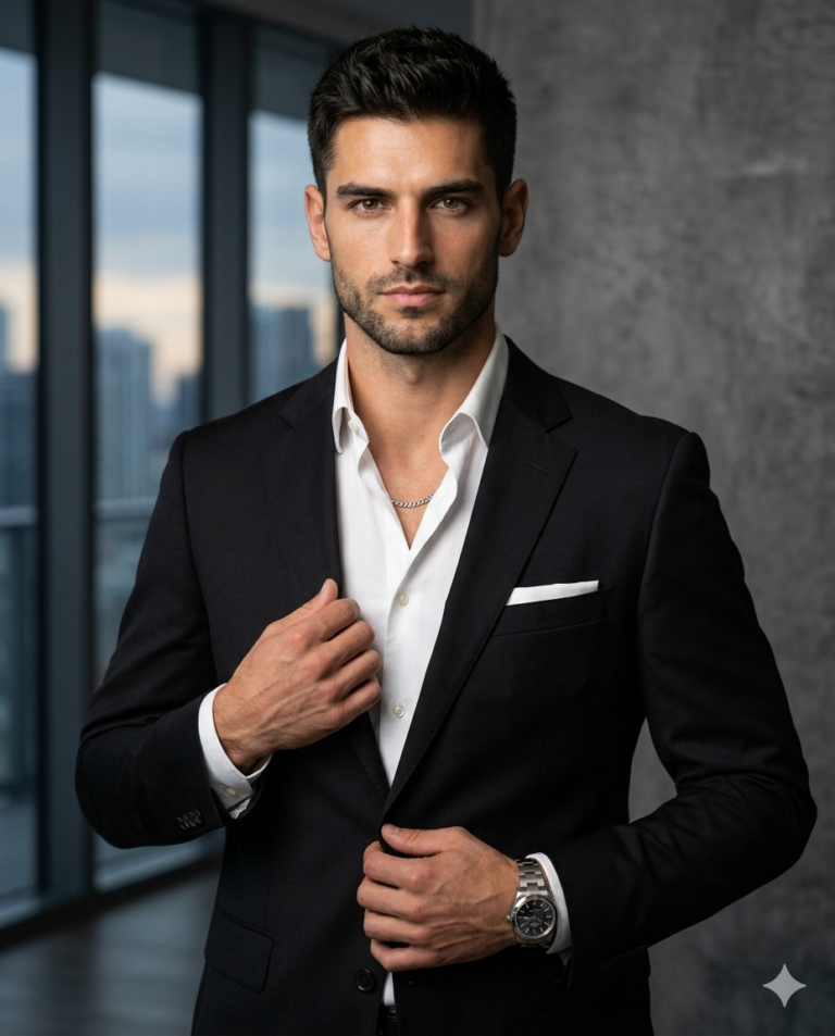 Result 1 for Luxury Studio Gentleman AI Photo Editing Prompt