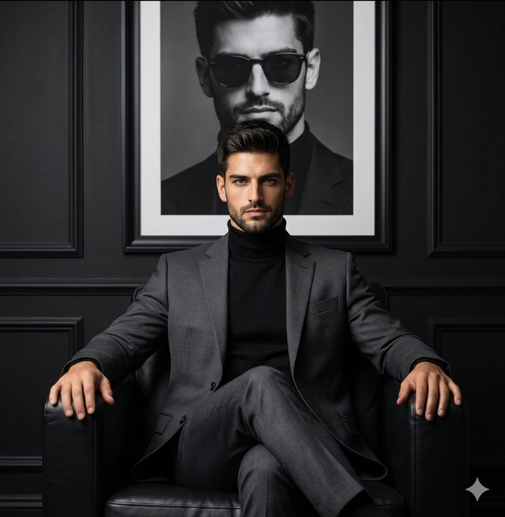 Result 1 for Luxury Studio Gentleman AI Photo Editing Prompt