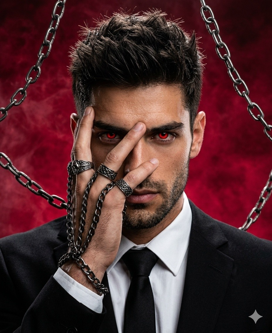 Result 1 for Crimson Chain Portrait AI Photo Editing Prompt