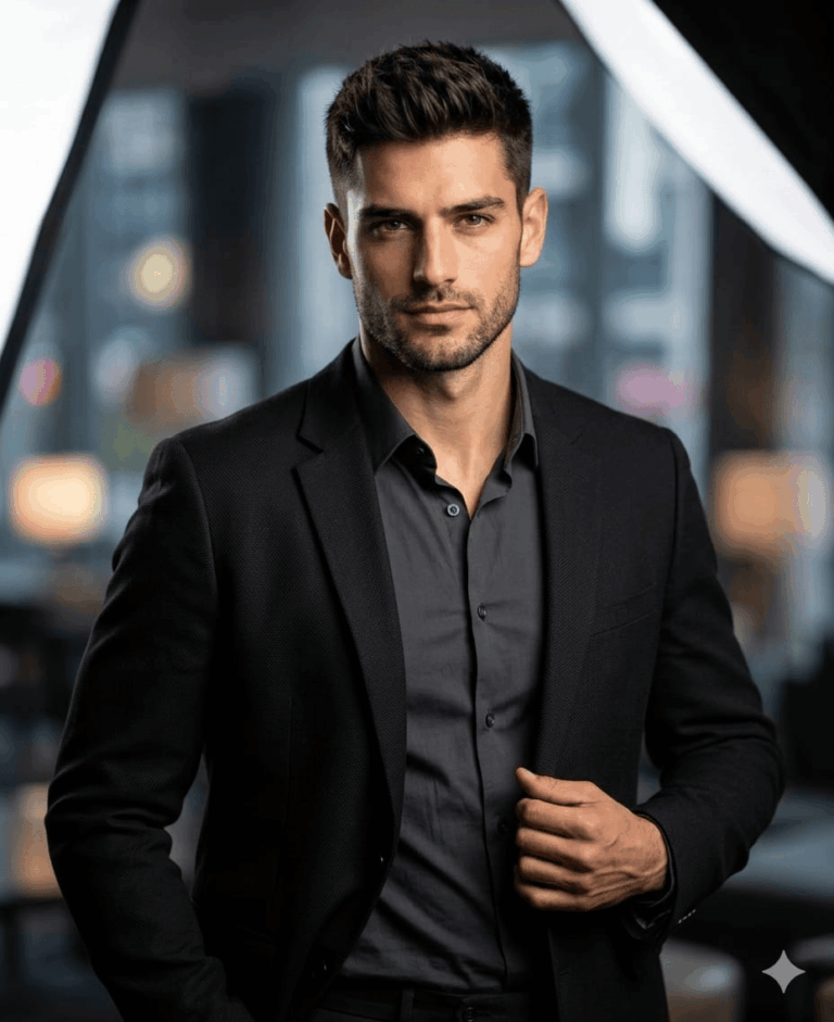Result 1 for Modern Studio Gentleman AI Photo Editing Prompt