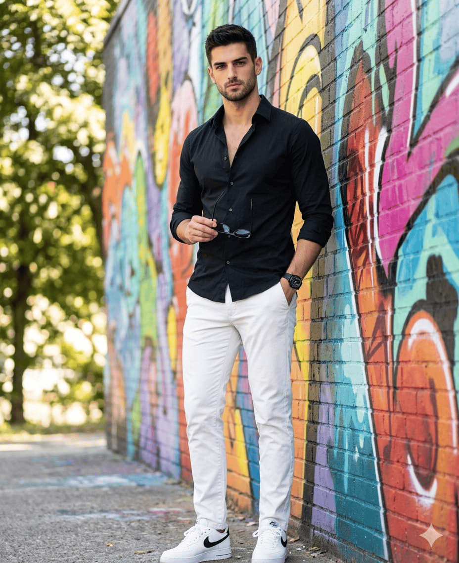 Result 1 for Casual Wall Gentleman AI Photo Editing Prompt
