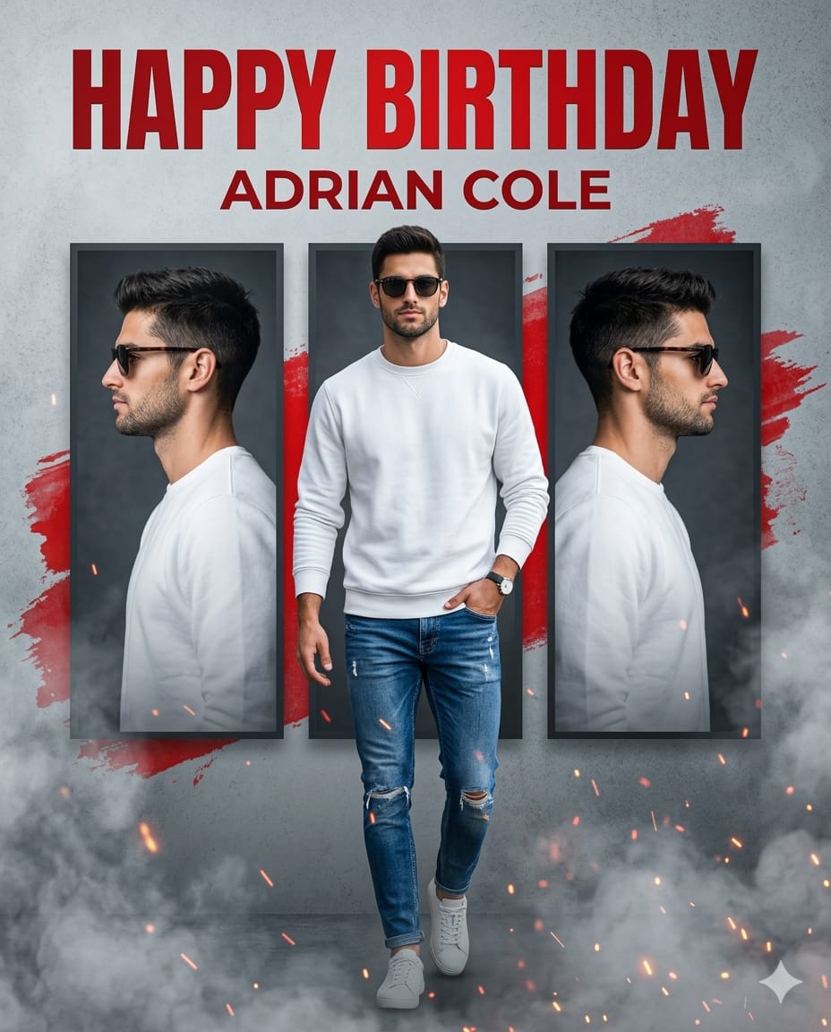Result 1 for Cinematic Birthday Poster AI Photo Editing Prompt