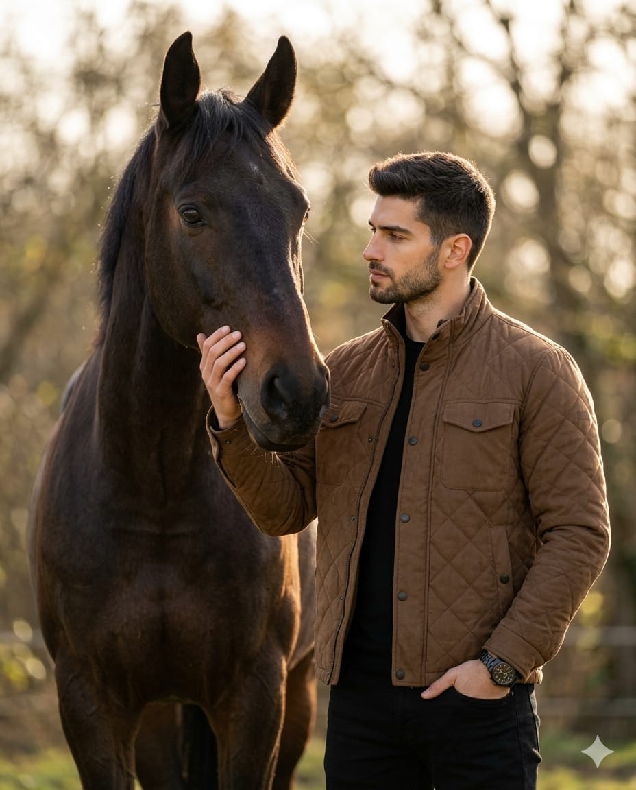 Result 1 for Golden Equestrian Portrait AI Photo Editing Prompt