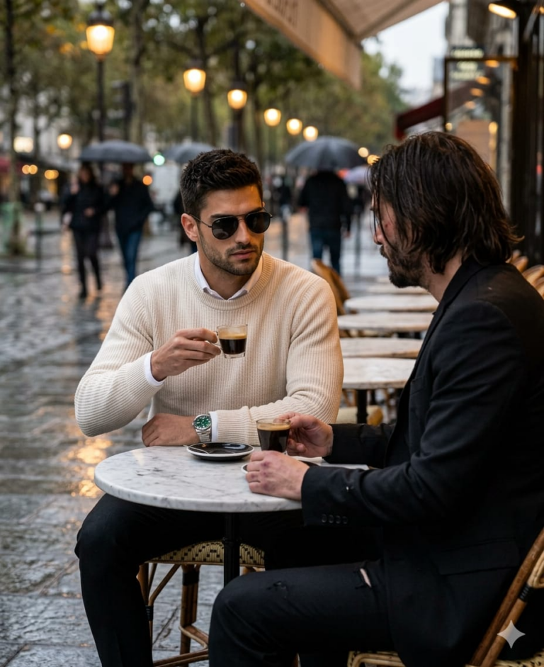 Result 1 for Paris Cafe Standoff AI Photo Editing Prompt