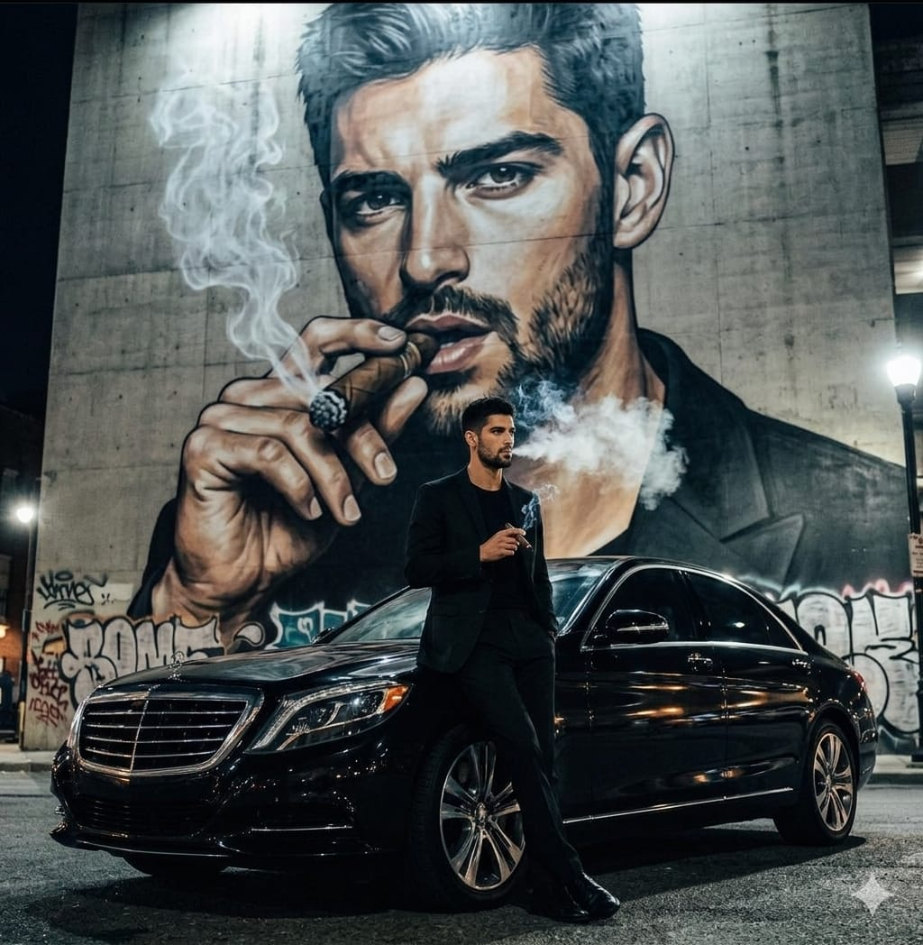 Result 1 for Urban Noir Mural AI Photo Editing Prompt