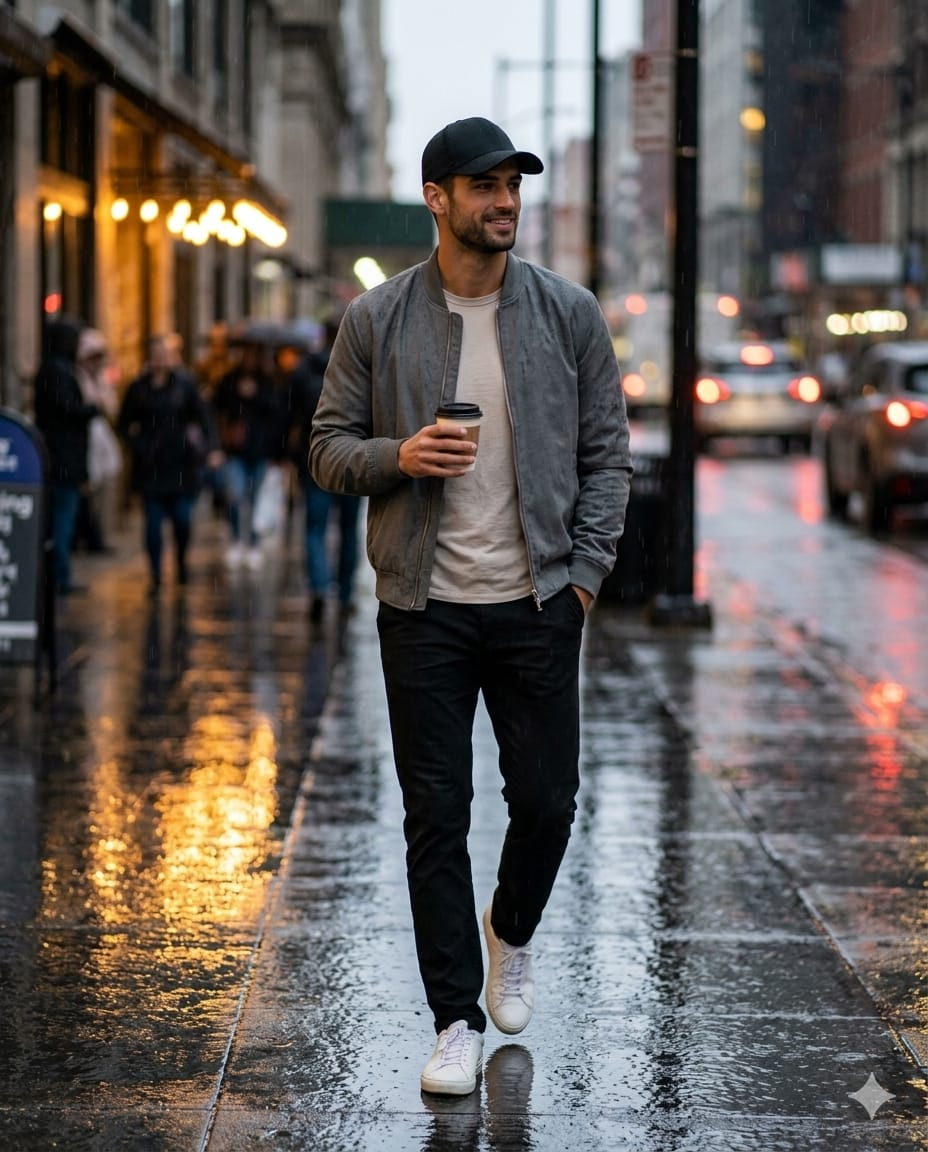 Result 1 for Rainy City Stroll AI Photo Editing Prompt