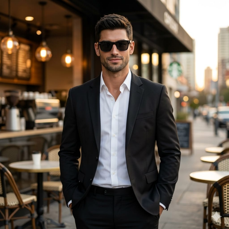 Result 1 for Golden Hour Gentleman AI Photo Editing Prompt
