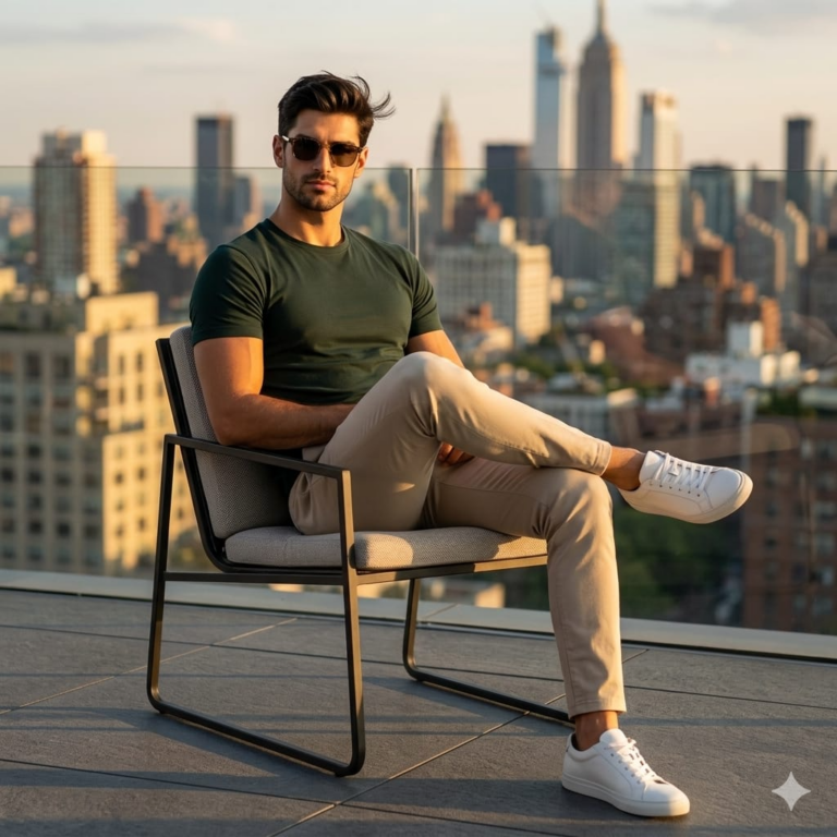 Result 1 for Golden Rooftop Gentleman AI Photo Editing Prompt