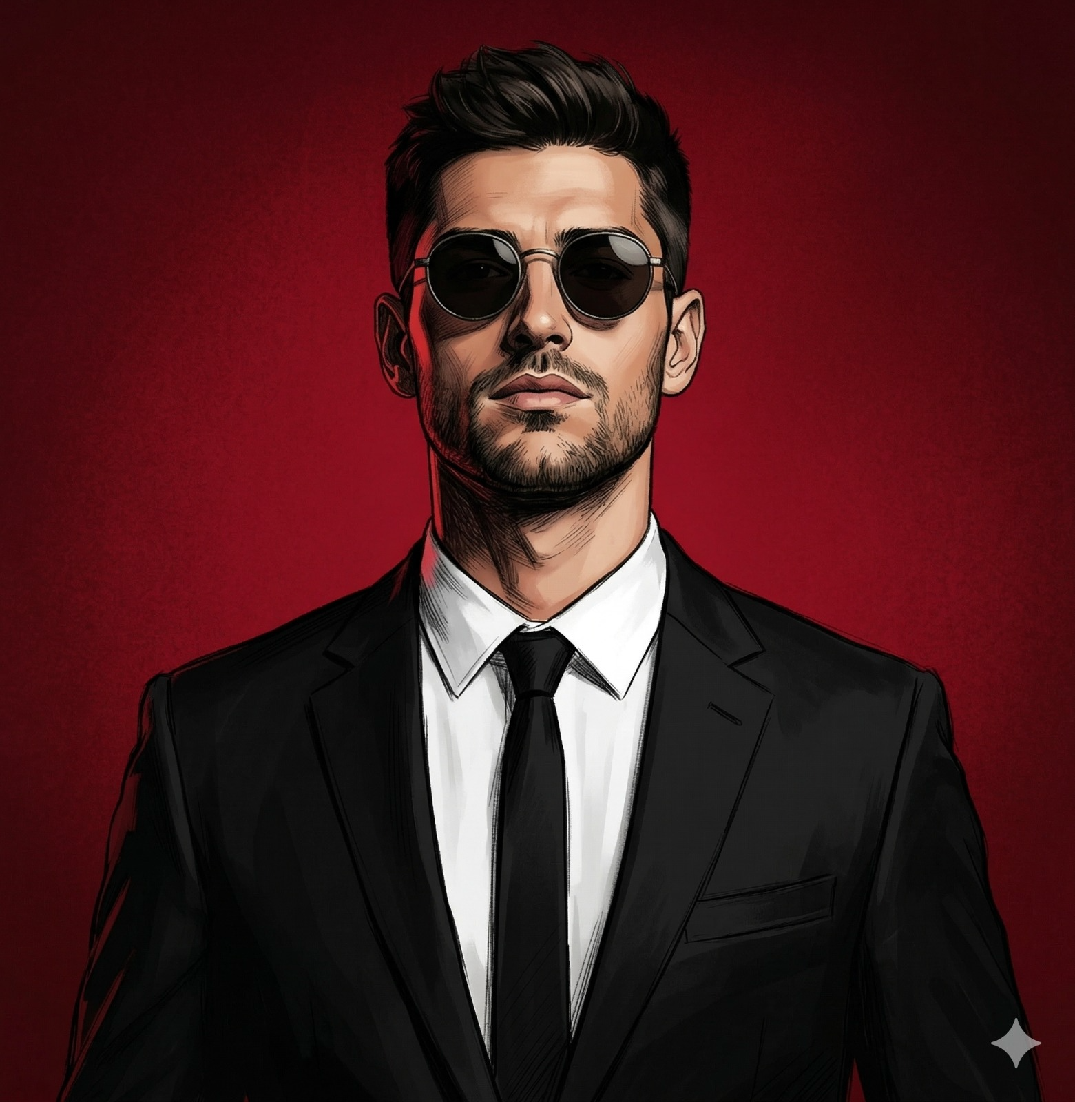 Result 1 for Crimson Noir Gentleman AI Photo Editing Prompt
