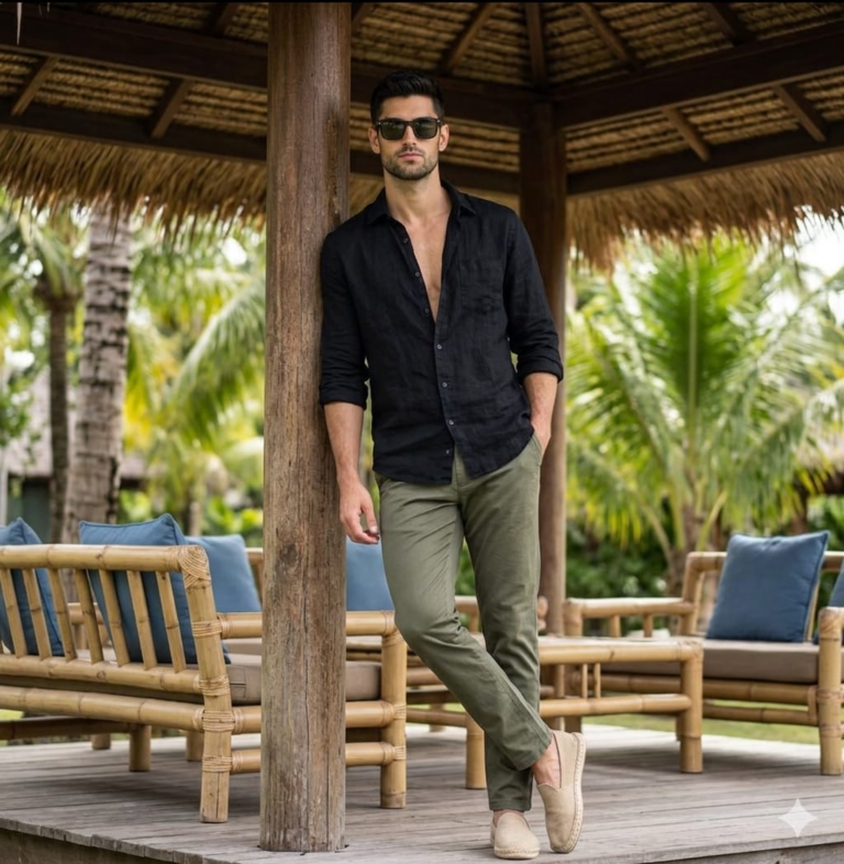 Result 1 for Tropical Resort Gentleman AI Photo Editing Prompt