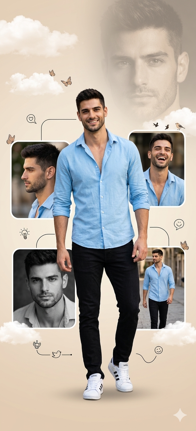 Result 1 for Dreamy Portrait Collage AI Photo Editing Prompt