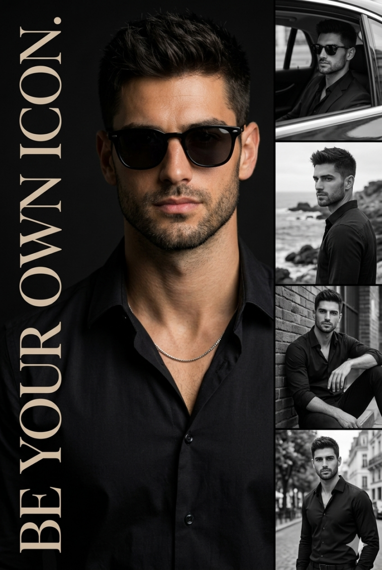 Result 1 for Luxury Icon Collage AI Photo Editing Prompt