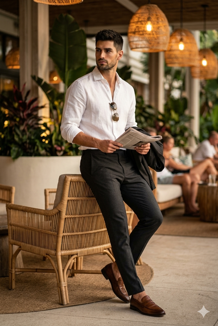 Result 1 for Tropical Resort Gentleman AI Photo Editing Prompt