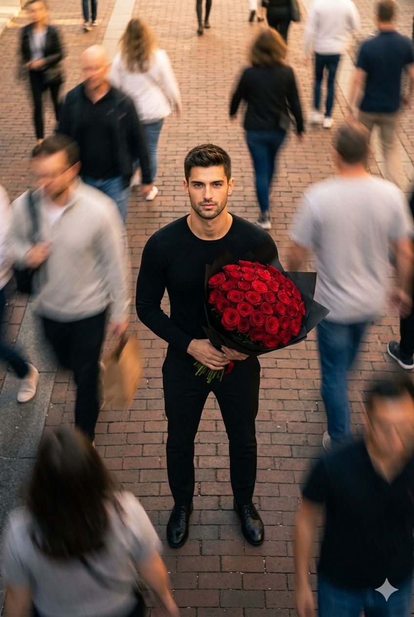 Result 1 for Luxury Rose Gentleman AI Photo Editing Prompt