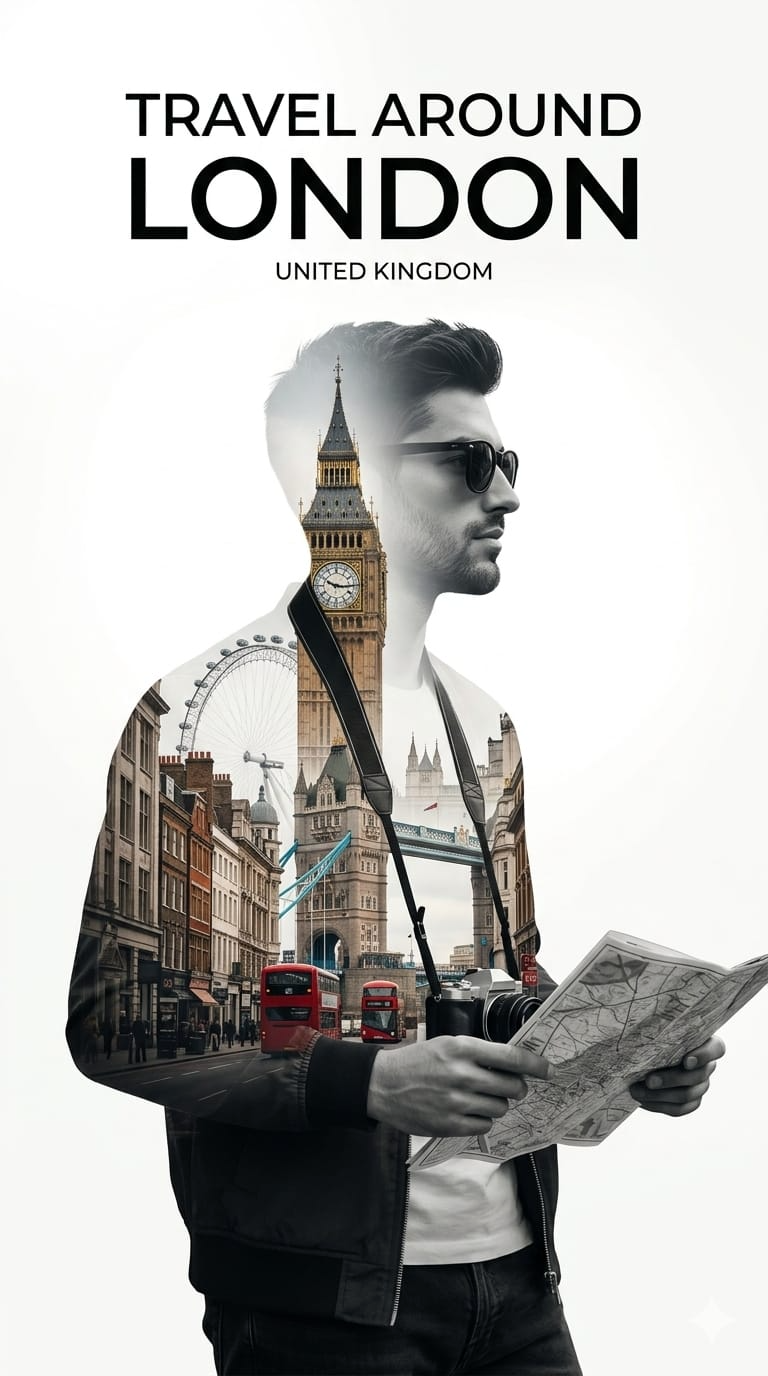 Result 1 for London Traveler Silhouette AI Photo Editing Prompt