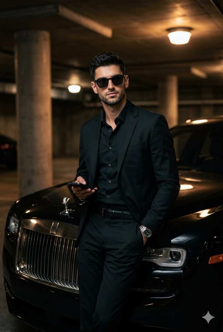 Result 1 for Luxury Garage Gentleman AI Photo Editing Prompt