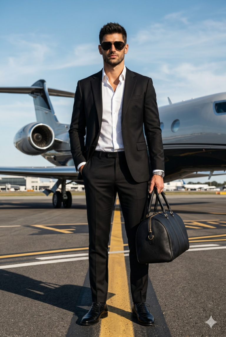 Result 1 for Luxury Jet Gentleman AI Photo Editing Prompt