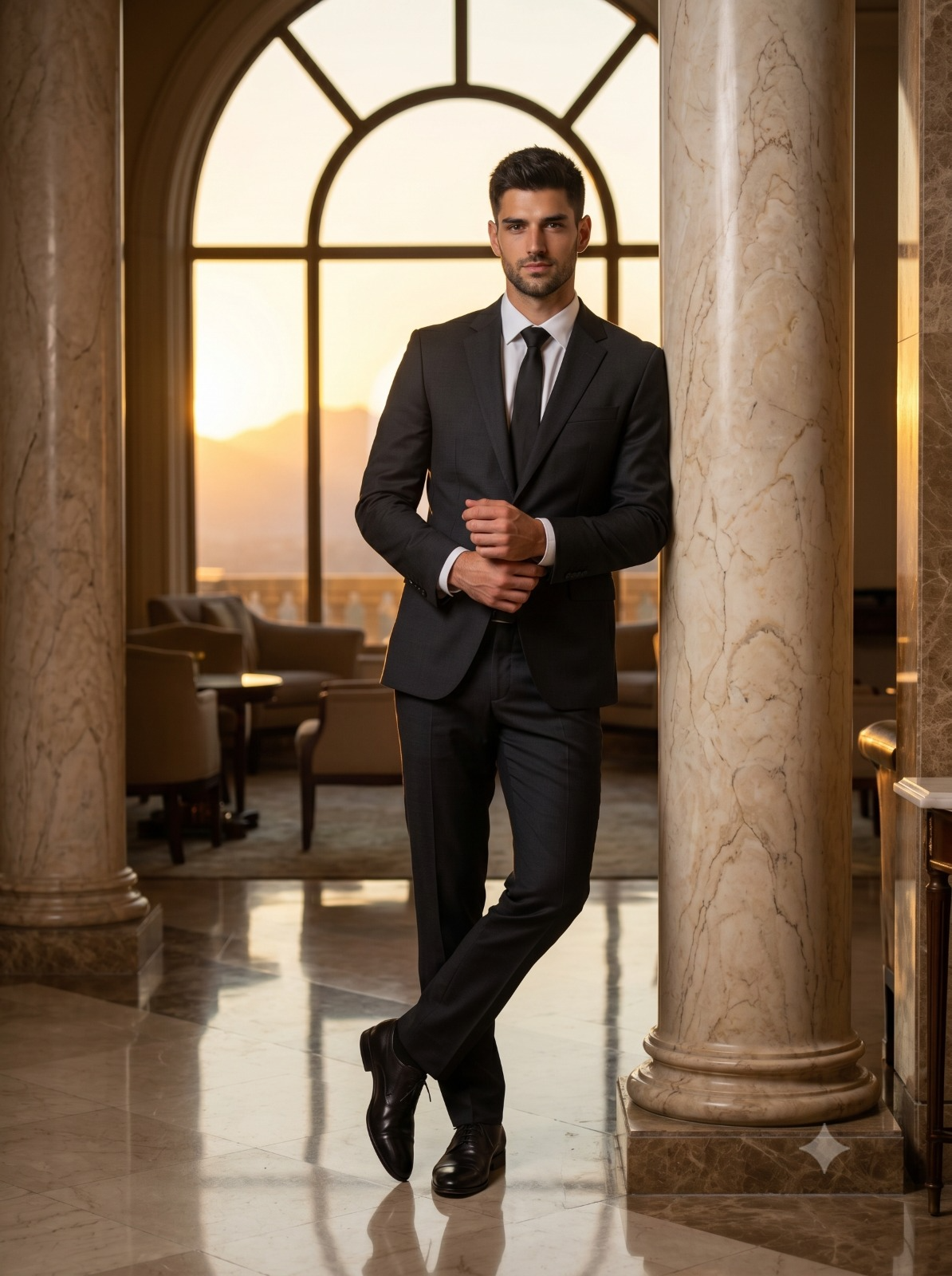 Result 1 for Luxury Hotel Gentleman AI Photo Editing Prompt
