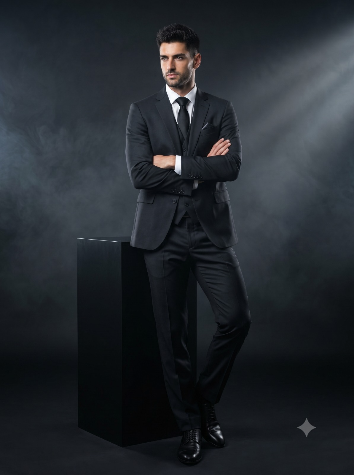 Result 1 for Luxury Studio Gentleman AI Photo Editing Prompt