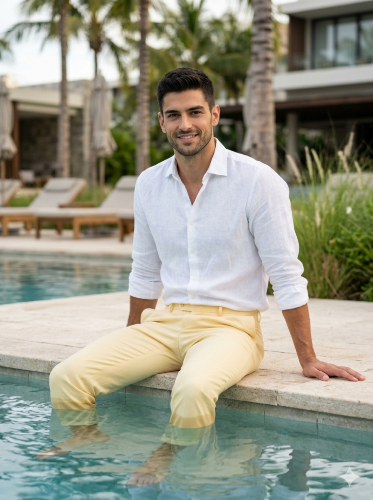 Result 1 for Luxury Poolside Gentleman AI Photo Editing Prompt