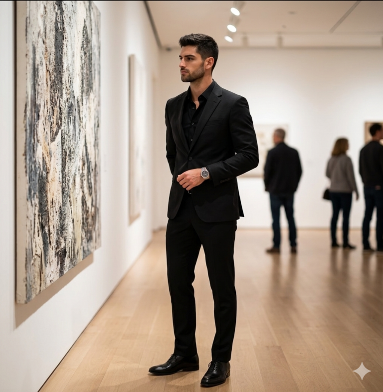 Result 1 for Luxury Gallery Gentleman AI Photo Editing Prompt
